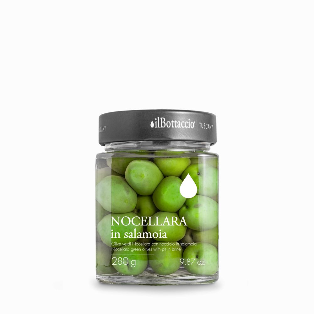 Green Nocellara Olives in Brine 280g