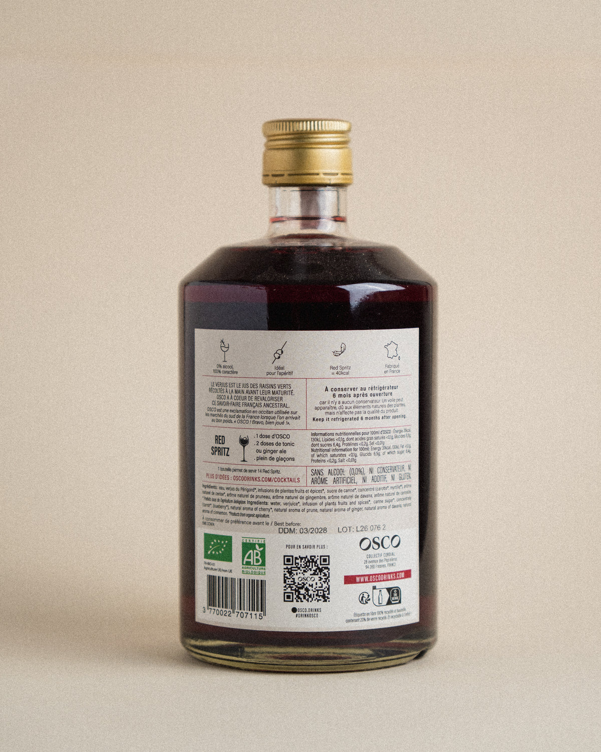 Le Rouge Ardent Organic Alcohol-Free Aperitif 70cl